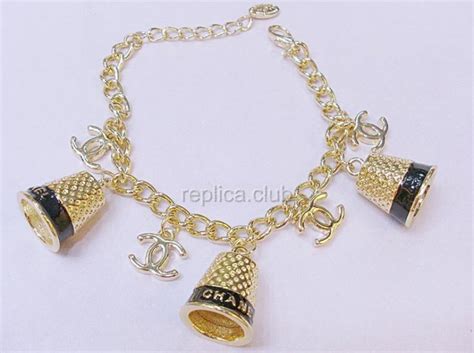 chanel replica leather and chain charm bracelet